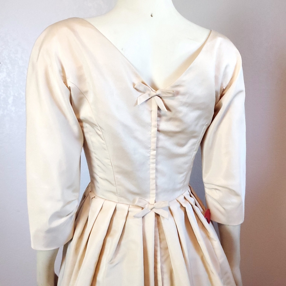 Vintage 60s Wedding Dress Tea Length Daytime - Picture 3 of 11
